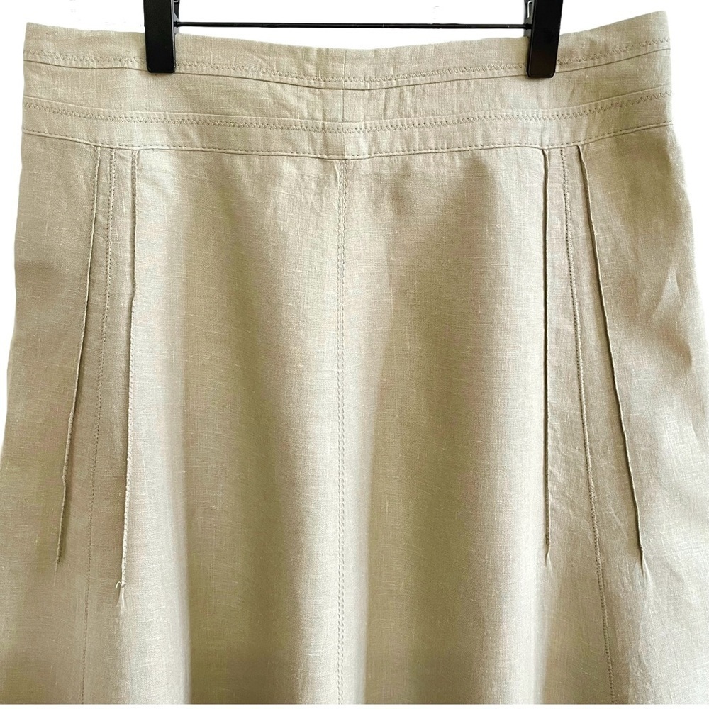 Benetton Linen Skirt, Beige, Italy Size 40 (4 US) - Picture 3 of 10